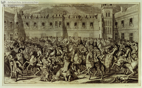 Proklamation der Erhebung Preußens zum Königreich am 18. Januar 1701 (1712)